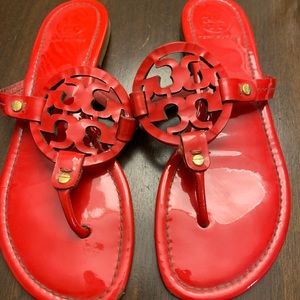 Tory Burch red logo sandals